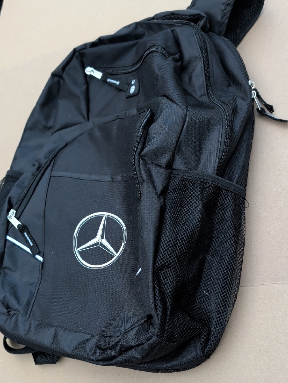 Mercedes-Benz Black Backpack Front Logo Roomy Sleek Chic Signature Unisex - Picture 13 of 13